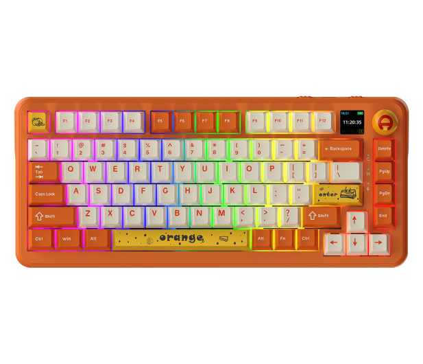 Ajazz AK820 MAX PLUS Avocado Switch Orange z ekranem - 1536382 - zdjęcie
